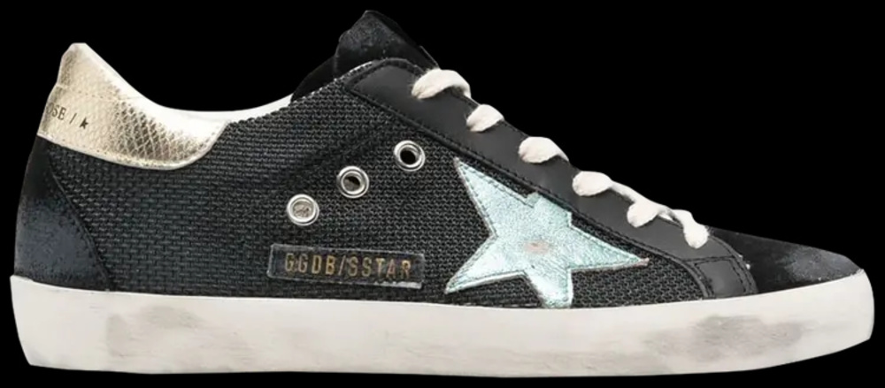 Golden Goose Superstar Sneakers Black Silver Star Size 38